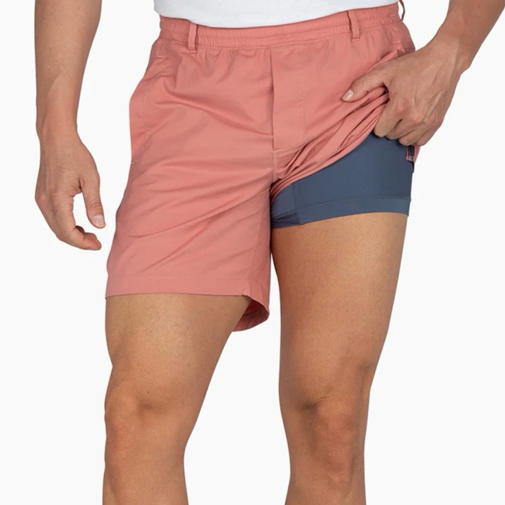 Birddogs Men's Athletic Shorts in Dusty Rose with Slate Inner Liner